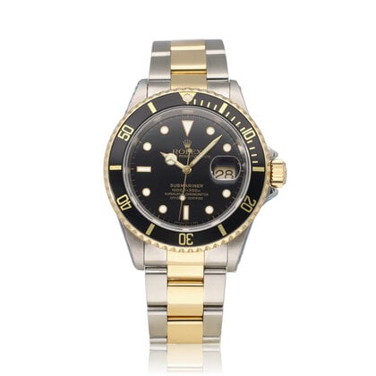 Submariner Date 40 NEW ROLEX SERVICE - 1997 box + papers | steel - yellow gold black Oyste