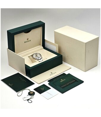 Rolex Datejust 41 NEW ROLEX SERVICE - 2022 B+P | steel - white gold silver index fluted Oyster
