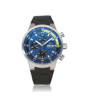 IWC Aquatimer  44 Tribute to Calypso | steel blue rubber day date | Cousteau