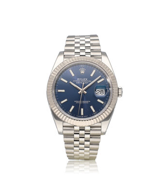 Rolex Datejust 41 NEW ROLEX SERVICE -  2022 + papers | steel - white gold blue Jubilee