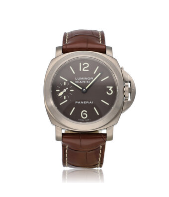 Panerai Luminor Marina 44 NEW PANERAI STRAP -  2000 + papers | titanium brown matte