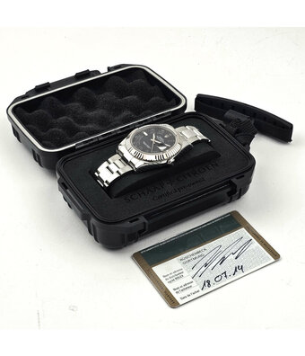 Rolex Datejust II 41 - 2014 + papers | steel - white gold fluted black roman Oyster