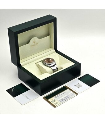 Rolex Date 34 34 NEW ROLEX SERVICE - 2012 B+P | steel pink - salmon diamond Oyster
