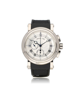 Breguet Marine  42 NEW RUBBER STRAP - 2010 B+P | steel white roman