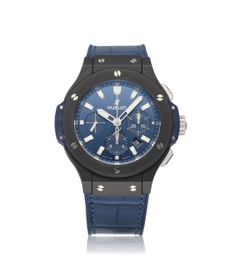 Hublot Big Bang Chronograph Ceramic Blue 44 - 2019 B+P | ceramic blue rubber strap