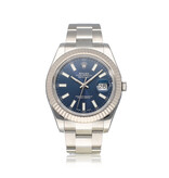 Rolex Datejust II 41 2015 box + papers | steel - white gold fluted blue Oyster