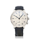 IWC Portugieser Chronograph 41 - 2023 B+P | steel white alligator leather strap
