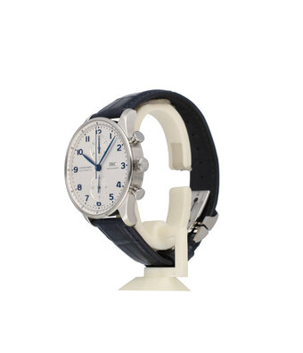 IWC Portugieser Chronograph 41 - 2023 B+P | steel white alligator leather strap