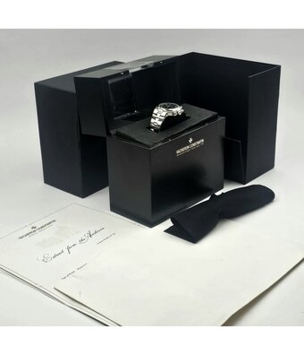 Vacheron Constantin Overseas Chronograph  NEW VC SERVICE - box + extract | steel black 2006 chronograph