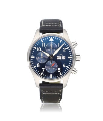 IWC Pilot's Watch Chronograph 43 - 2024 box + papers | steel blue day-date