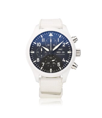 IWC Pilot's Watch Top Gun Lake Tahoe 45 - 2022 box + papers | NEW IWC STRAP | ceramic white