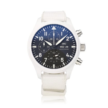 Pilot's Watch Top Gun Lake Tahoe 45 - 2022 box + papers | NEW IWC STRAP | ceramic white