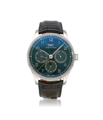 IWC Portugieser Perpetual Calendar 42 STOCK - 2023 box + papers | steel green