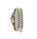 Rolex Day-Date 36 white gold silver dial factory diamond bezel President