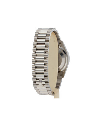 Rolex Day-Date 36 white gold silver dial factory diamond bezel President