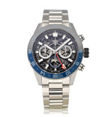 TAG Heuer Carrera Calibre Heuer 02 Chronograph GMT 45 steel skeleton black/blue bezel 2026 B+P