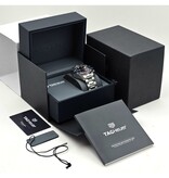 TAG Heuer Carrera Calibre Heuer 02 Chronograph GMT 45 steel skeleton black/blue bezel 2026 B+P