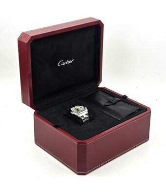 Cartier Roadster Chronograph Automatic 40 XL steel bracelet silver roman + box
