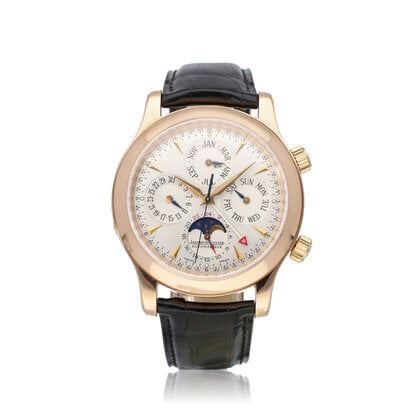 Master Grand Memovox perpetual calendar Grand Memovox 39 NEW JLC SERVICE - 2001 B+P | rose