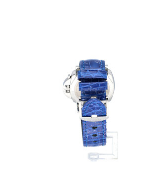 Panerai Luminor Due Luna 38 steel alligator strap blue 2024 box + papers