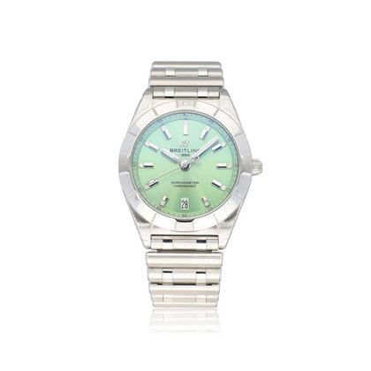Chronomat  32 green - mint diamond rouleaux 2024 box + papers