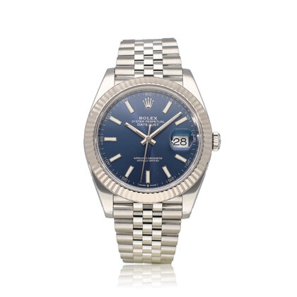 Datejust 41 NEW ROLEX SERVICE -  2022 + papers | steel - white gold blue Jubilee