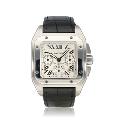 Santos 100  XL NEW CARTIER STRAP - 2010 B+P | XL steel | ref. 2740