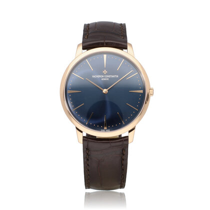 Patrimony  40 - 2023 B+P | STOCK | rose gold blue alligator leather