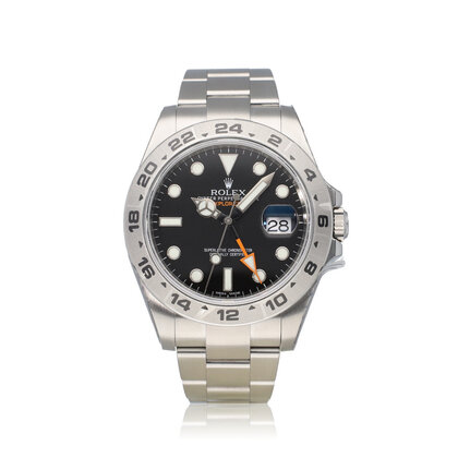 Explorer II  42 NEW ROLEX SERVICE - 2017 B+P | steel black - orange steel Oyster