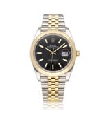 Rolex Datejust 41 NEW ROLEX SERVICE - 2020 B+P | steel - yellow gold black domed Jubilee