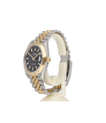 Rolex Datejust 41 NEW ROLEX SERVICE - 2020 B+P | steel - yellow gold black domed Jubilee
