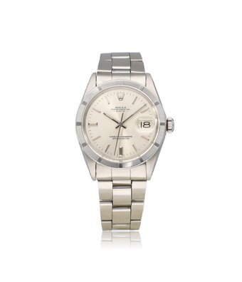 Rolex Date 34 34 NEW ROLEX SERVICE - 1992 | steel silver Oyster Engine Turned Bezel