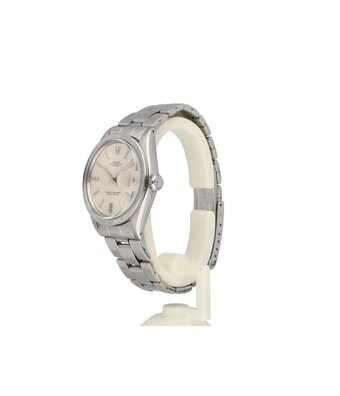 Rolex Date 34 34 NEW ROLEX SERVICE - 1992 | steel silver Oyster Engine Turned Bezel