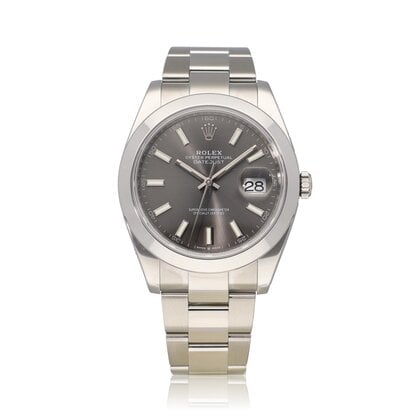 Datejust 41 NEW ROLEX SERVICE - 2019 B+P | steel grey - slate domed Oyster