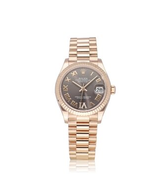 Rolex Datejust 31 - 2022 box + papers | rose gold grey - slate roman diamond VI President