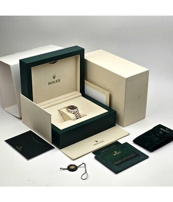 Rolex Datejust 31 - 2022 box + papers | rose gold grey - slate roman diamond VI President