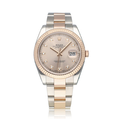 Datejust 41 NEW ROLEX SERVICE - 2017 + papers | steel - rose gold diamond Oyster
