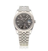 Rolex Datejust 41 steel rhodium - slate - grey fluted Jubilee 2018 box + papers