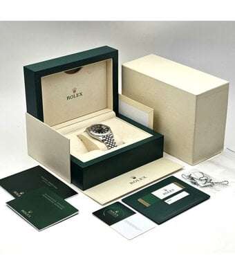Rolex Datejust 41 steel rhodium - slate - grey fluted Jubilee 2018 box + papers