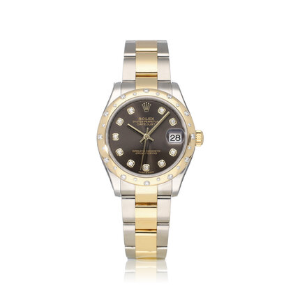 Datejust 31 NEW ROLEX SERVCICE - 2020 B+P | steel - gold diamond grey roman Oyster
