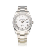 Rolex Datejust 41 steel white domed Oyster 2020 box + papers