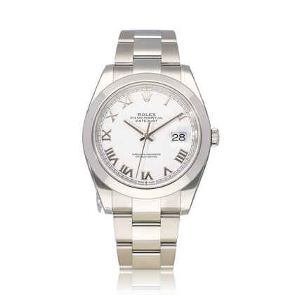 Datejust 41 steel white domed Oyster 2020 box + papers