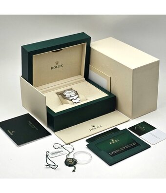 Rolex Datejust 41 steel white domed Oyster 2020 box + papers