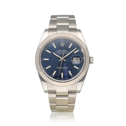 Datejust 41 steel - white gold blue Oyster