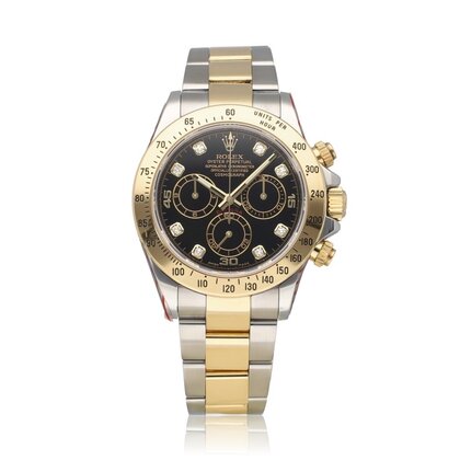 Cosmograph Daytona  40 steel - yellow gold black factory diamond 2012 box + papers