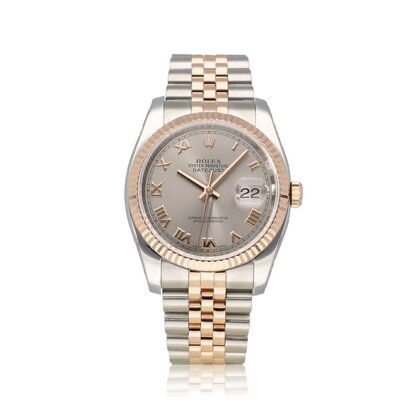 Datejust 36 steel - rose gold grey / slate roman 2009 + papers