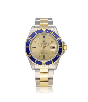 Rolex Submariner Date 40 SERTI - 1997 + papers | steel - gold sultan sapphire diamond blue - blu