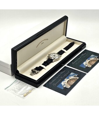 Christiaan van der Klaauw Ariadne Perpetual Calendar 40 steel silver alligator leather - date - moonphase 2008 box +