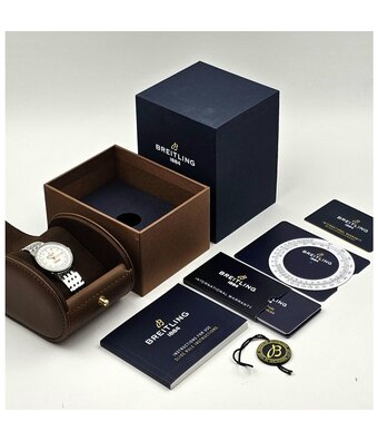 Breitling Navitimer Automatic 35 - 2018 box + papers | steel MOP - pearl diamond