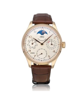 IWC Portugieser Perpetual Calendar  rose gold champagne 2017 box + papers
